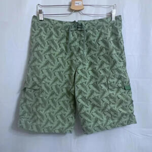 Eddie Bauer Swim Shorts Trunks Men's Small S Green Leaves